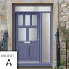 External Victorian Gaskell 5L 2P Front Door with Single Sidelight and Transom - Customisable: Size, Colour, Glass and Sidelight Options