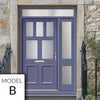 External Victorian Gaskell 5L 2P Front Door with Single Sidelight and Transom - Customisable: Size, Colour, Glass and Sidelight Options