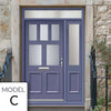 External Victorian Gaskell 5L 2P Front Door with Single Sidelight and Transom - Customisable: Size, Colour, Glass and Sidelight Options