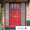 Exterior Victorian Gaskell 3L 4P Front Door with Two Sidelights - Customisable: Size, Colour, Glass and Sidelight Options