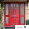 Exterior Victorian Gaskell 3L 4P Front Door with Two Sidelights - Customisable: Size, Colour, Glass and Sidelight Options