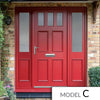 Exterior Victorian Gaskell 3L 4P Front Door with Two Sidelights - Customisable: Size, Colour, Glass and Sidelight Options