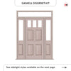 Exterior Victorian Gaskell 3L 4P Front Door with Two Sidelights & Transom - Customisable: Size, Colour, Glass and Sidelight Options