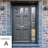 Exterior Victorian Gaskell 3L 4P Front Door with Single Sidelight - Customisable: Size, Colour, Glass and Sidelight Options