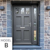 Exterior Victorian Gaskell 3L 4P Front Door with Single Sidelight - Customisable: Size, Colour, Glass and Sidelight Options