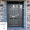 Exterior Victorian Gaskell 3L 4P Front Door with Single Sidelight - Customisable: Size, Colour, Glass and Sidelight Options