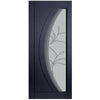 Gemini Anthracite Grey Lightly Grained Internal PVC Door - Twilight Style Sandblasted Glass