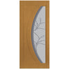 Gemini Irish Oak Lightly Grained Internal PVC Door - Twilight Style Sandblasted Glass