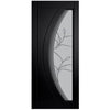 Gemini Black Lightly Grained Internal PVC Door - Twilight Style Sandblasted Glass