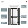 EasiKit Internal Door and Frame Kit - Greenwich Black Primed Internal Door - Clear Glass