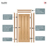 EasiKit Internal Door and Frame Kit - Idaho 3 Panel Oak Internal Door