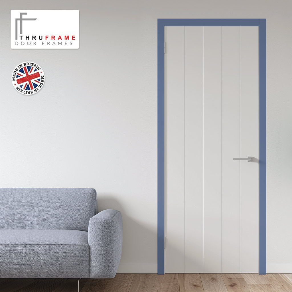 Thruframe Interior Heather Blue Premium Primed MDF Door Lining Frame - Suits Single Doors