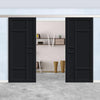 Double Sliding Door & Premium Wall Track - Eco-Urban® Isla 6 Panel Doors DD6429 - 6 Colour Options