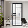 Single Sliding Door & Premium Wall Track - Eco-Urban® Isla 6 Pane Door DD6429SG Frosted Glass - 6 Colour Options