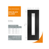 J B Kind Laminates Aria Black Glazed Internal Door - Clear Glass - Prefinished