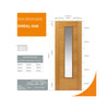 J B Kind Oak Contemporary Emral Internal Door - Clear Glass - Prefinished