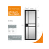 JB Kind Industrial City Black Internal Door - Clear Glass - Prefinished