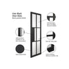 JB Kind Industrial Civic Black Internal Door - Clear Glass - Prefinished