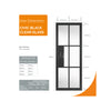 JB Kind Industrial Civic Black Internal Door - Clear Glass - Prefinished