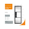 JB Kind Industrial Cosmo Graphite Grey Internal Door - Clear Glass - Laminated - Prefinished