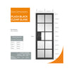 JB Kind Industrial Plaza Black Internal Door - Clear Glass - Prefinished