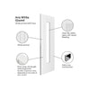 EasiKit Internal Door and Frame Kit - J B Kind Aria White Primed Flush Internal Door - Clear Glass