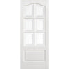 EasiKit Internal Door and Frame Kit - Kent 6 Pane Internal Door - Bevelled Clear Glass - White Primed