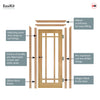 EasiKit Internal Door and Frame Kit - Kerry Oak Internal Door - Bevelled Clear Glass - Unfinished