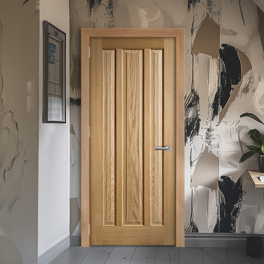 EasiKit Internal Door and Frame Kit - Kilburn 3 Panel Oak Internal Door