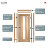 EasiKit Internal Door and Frame Kit - Kilburn 1 Pane Oak Internal Door - Clear Glass