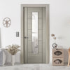 Ladder Light Grey Door - Clear Glass - Laminated - Prefinished