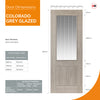 J B Kind Laminates Colorado Grey Coloured Internal Door Pair - Clear Glass - Prefinished