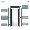 EasiKit Internal Door and Frame Kit - Liberty 4 Pane Black Primed Internal Door - Clear Glass