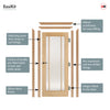 EasiKit Internal Door and Frame Kit - Lincoln Glazed Oak Internal Door - Frosted Glass