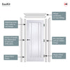 EasiKit Internal Door and Frame Kit - Lincoln 3 Pane Internal Door - Clear Glass - White Primed