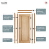 EasiKit Internal Door and Frame Kit - Lincoln 3 Panel Oak Internal Door