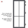 Kora Solid Wood Internal Door Pair UK Made DD0116C Clear Glass - Stormy Grey Premium Primed - Urban Lite® Bespoke Sizes