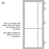 Lerens Solid Wood Internal Door Pair UK Made DD0117C Clear Glass - Mist Grey Premium Primed - Urban Lite® Bespoke Sizes