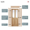 EasiKit Internal Door and Frame Kit - London 2 Pane Oak Internal Door - Clear Glass