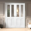 London 2L Internal Door Pair - White Primed - Clear Glass