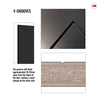 Top Mounted Black Sliding Track & Solid Wood Door - V-Line® Grooved Flush Door V008 - Premium Primed - Six Colour Options