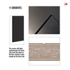 Three Sliding Minimal Wardrobe Doors & Frame Kit - V-Line® Grooved Flush Door V025/BL - Premium Primed - Six Colour Options