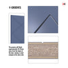 Top Mounted Black Sliding Track & Solid Wood Door - V-Line® Grooved Flush Door V003 - Premium Primed - Six Colour Options