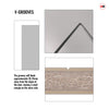 Four Sliding Minimal Wardrobe Doors & Frame Kit - V-Line® Grooved Flush Door V031 - Premium Primed - Six Colour Options