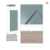 V-Line® Grooved Flush Door Pair V025 - Premium Primed - Six Colour Options