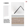 Four Sliding Maximal Wardrobe Doors & Frame Kit - V-Line® Grooved Flush Door V073/V073A - Premium Primed - Six Colour Options