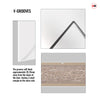 Three Sliding Minimal Wardrobe Doors & Frame Kit - V-Line® Grooved Flush Door V008/BL - Premium Primed - Six Colour Options