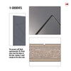 Top Mounted Black Sliding Track & Solid Wood Door - V-Line® Grooved Flush Door V020 - Premium Primed - Six Colour Options