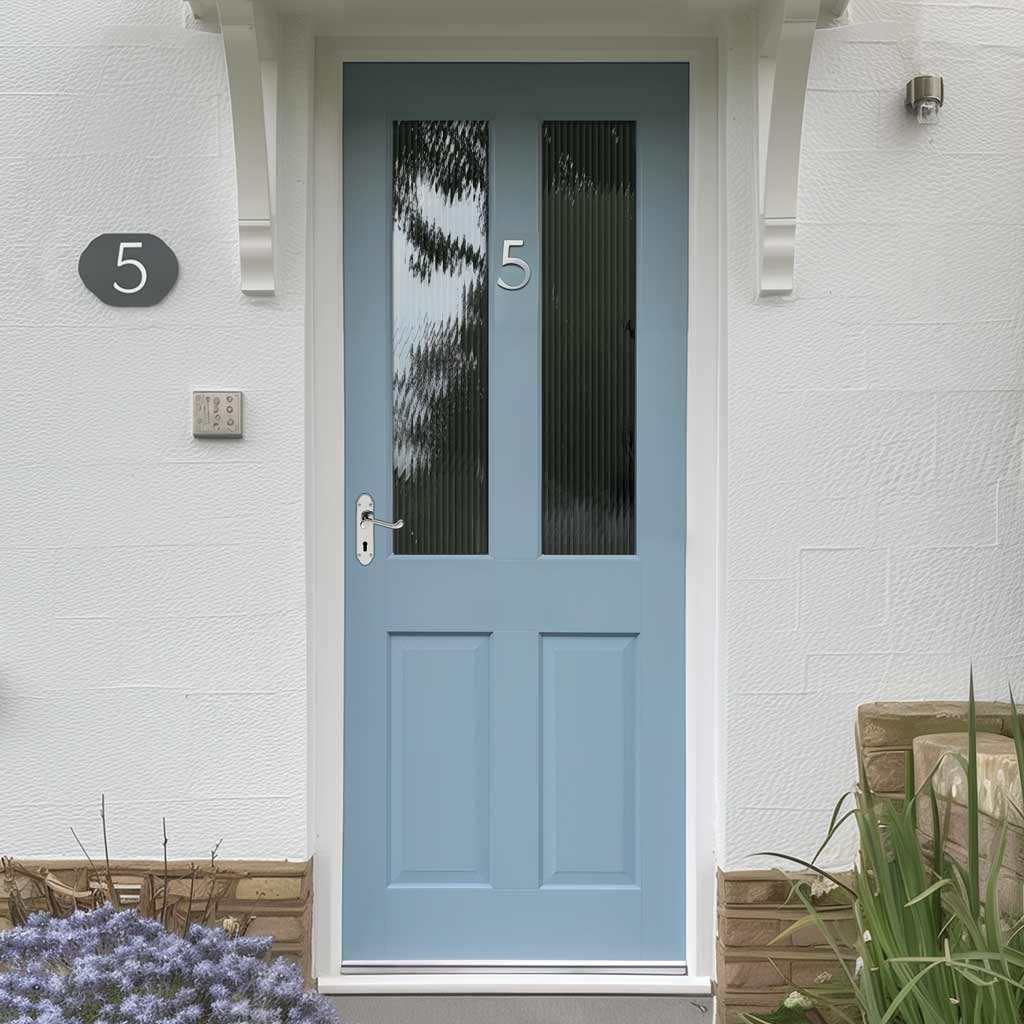 Malton Sterling Hardwood Back Door - Reeded Toughened Double Glazing