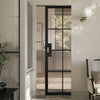 Malvern Black Single Absolute Evokit Pocket Door - Clear Glass - Prefinished